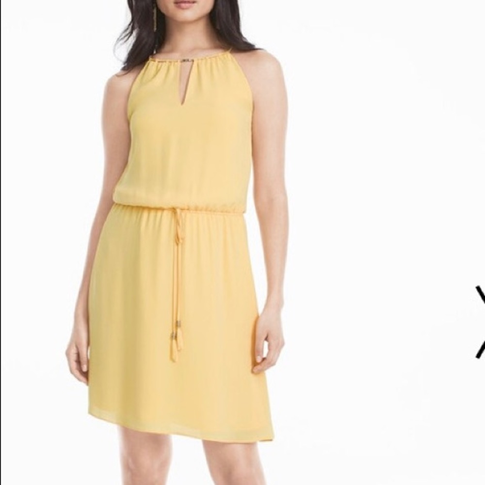 yellow flowy dress
